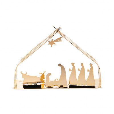 Alessi Presepe in acciaio da collezione "Bark Crib" Colore: Oro