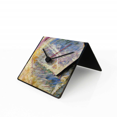 Design Object - Art Collection - Orologio da scrivania e da tavolo in metallo con magneti e calendario "BOCCIONI" - SKU: IT205