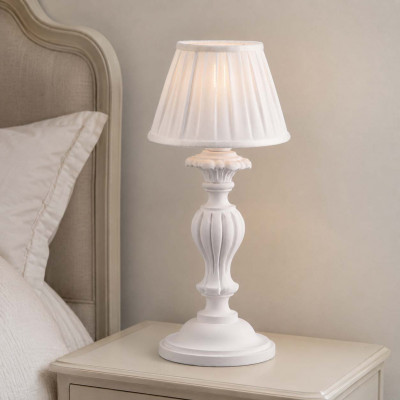 Bonetti Illumina Leonardo Abat jour in legno con paralume in plissé bianco Colore: Bianco