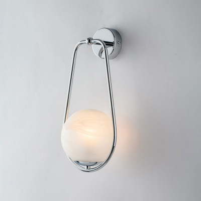 Bonetti Illumina - Afrodite - Applique da parete moderna con struttura in metallo e diffusore in vetro - Colore: Cromato - 1 Lampadina - E14 - 42W - IP20 - SKU: BL286-AP1-CR