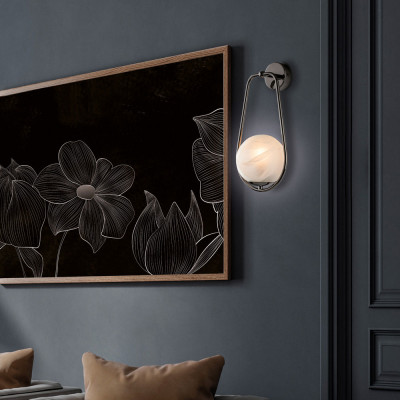 Bonetti Illumina - Afrodite - Applique da parete moderna con struttura in metallo e diffusore in vetro - 1 Lampadina E14 42W - IP20 - SKU: BL286-AP1