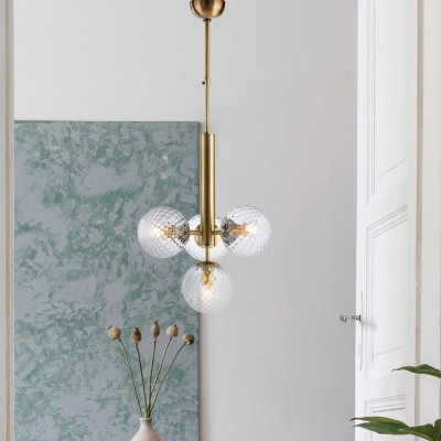 Bonetti Illumina - Armonia - Lampadario in metallo con diffusori in vetro dal design moderno - 4 Lampadine E14 42W - IP20 - SKU: BL285-4