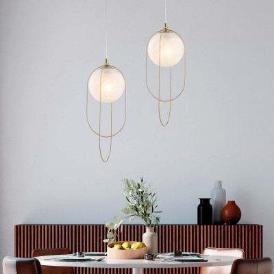 Bonetti Illumina - Erik - Lampada a sospensione moderna con struttura in metallo e diffusore in vetro - 1 Lampadina E27 55W - IP20 - SKU: BL277-S1