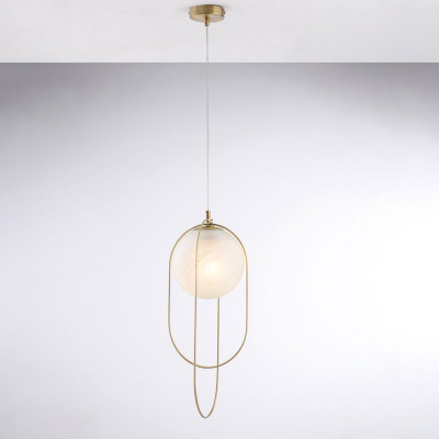 Bonetti Illumina - Erik - Lampada a sospensione moderna con struttura in metallo e diffusore in vetro - Colore: Bronzo - 1 Lampadina - E27 - 55W - IP20 - SKU: BL277-S1-BRZ