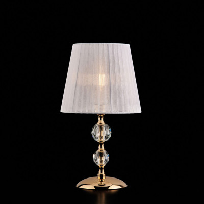 Bonetti Illumina - Ruben - Lampada da comodino classica con struttura in metallo e dettagli in vetro - Colore: Oro - 1 Lampadina E14 42W - IP20 - SKU: BL267-LT-OR