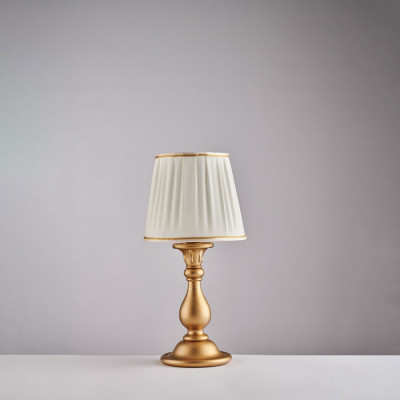 Bonetti Illumina - Lucca - Lampada da comodino classica con struttura in legno e paralume in tessuto - 1 Lampadina E14 42W - IP20 - SKU: BL271-LT