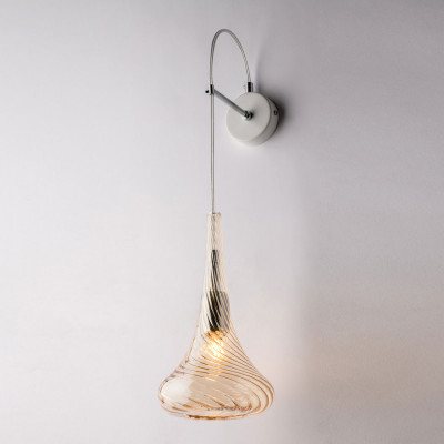 Bonetti Illumina - Nemesi - Lampada da parete con singolo diffusore in vetro dal design moderno ed elegante - Colore: Ambra - 1 Lampadina - E27 - 42W - IP20 - SKU: BL280-AP1-AM