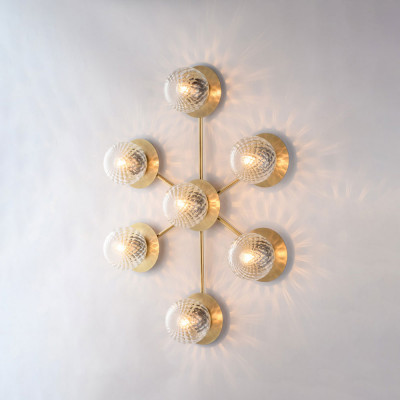 Bonetti Illumina - Armonia - Lampada da soffitto grande in metallo con diffusori in vetro dal design moderno - 7 Lampadine E14 42W - IP20 - SKU: BL285-PL7