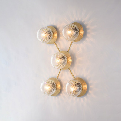 Bonetti Illumina - Armonia - Lampada da soffitto piccola in metallo con diffusori in vetro dal design moderno - 5 Lampadine E14 42W - IP20 - SKU: BL285-PL5
