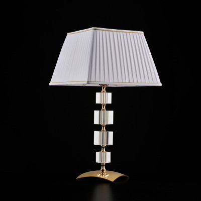  Bonetti Illumina - Franz - Lampada da tavolo classica con struttura in metallo e dettagli in vetro - Colore: Oro - 1 Lampadina E27 55W - IP20 - SKU: BL275-LM-OR 