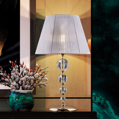  Bonetti Illumina - Ruben - Lampada da tavolo classica con struttura in metallo e dettagli in vetro - Colore: Oro - 1 Lampadina E27 55W - IP20 - SKU: BL267-LM-OR 