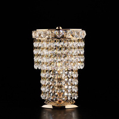  Bonetti Illumina - Wagner - Lampada da tavolo classica con struttura in metallo e paralume in vetro - Colore: Oro - IP20 - SKU: BL266-LT-OR 