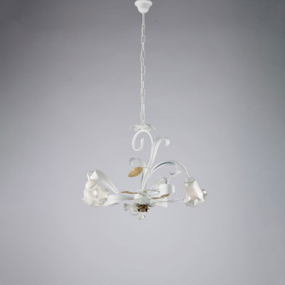 Bonetti Illumina - Cesto - Lampadario classico piccolo 3 diffusori in vetro struttura in metallo regolabile - 3 Lampadine E14 42W - IP20 - SKU: BL274-3