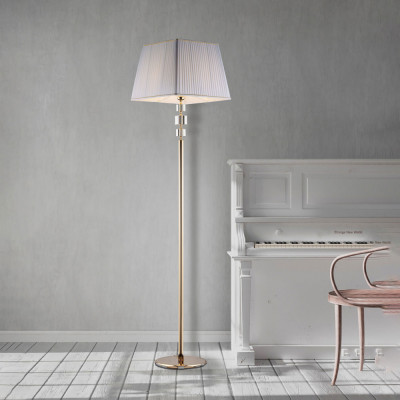 Bonetti Illumina - Franz - Piantana da terra classica con struttura in metallo e dettagli in vetro - Colore: Oro - 1 Lampadina E27 55W - IP20 - SKU: BL275-PH-OR