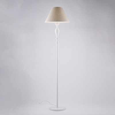 Bonetti Illumina - Cascina - Piantana da terra classica con struttura in metallo e paralume in tessuto - Colore: Bianco - 1 Lampadina - E27 - 55W - IP20 - SKU: BL265-PH-BCO