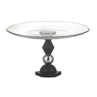 Bongelli Preziosi Liberty Alzata in marmorino con piano in vetro dal design elegante Colore: Nero/Argento