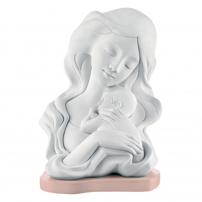Bongelli Preziosi Bomboniera Battesimo - statuina con abbraccio di mamma Colore: Rosa