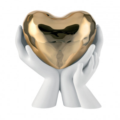 Bongelli Preziosi - Bomboniera Battesimo - statuina grande con mani che abbracciano un cuore - SKU: ME2530/2