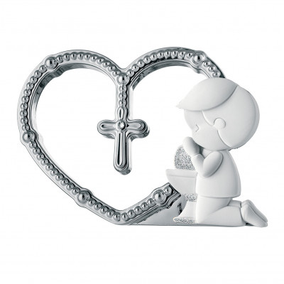 Bongelli Preziosi Bomboniera Comunione - statuina con bambino che prega Colore: Argento