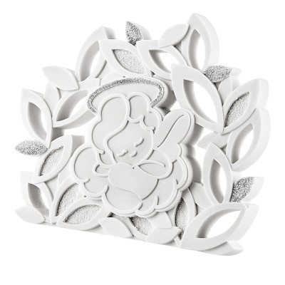 Bongelli Preziosi Bomboniera per battesimo - Scultura da tavolo con angioletto in marmorino Colore: Bianco