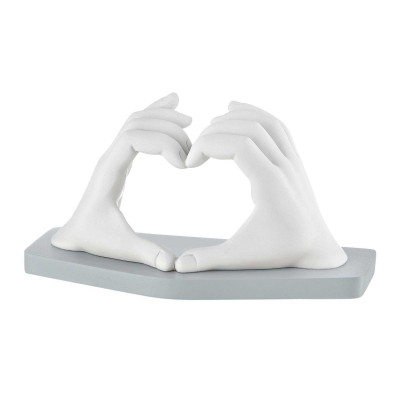 Bongelli Preziosi Bomboniera per matrimonio - Scultura piccola in marmorino con mani con cuore Colore: Carta da Zucchero