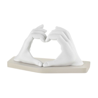 Bongelli Preziosi Bomboniera per matrimonio - Scultura piccola in marmorino con mani con cuore Colore: Nocciola