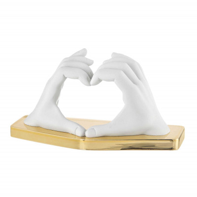 Bongelli Preziosi - Bomboniera per matrimonio - Scultura piccola in marmorino con mani con cuore - SKU: ME2424/1/