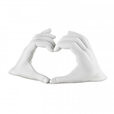 Bongelli Preziosi Bomboniera per matrimonio - Scultura in marmorino con mani con cuore grande Colore: Bianco