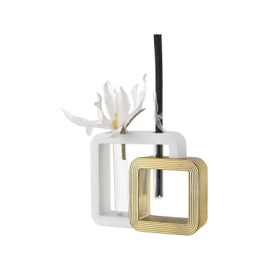 Bongelli Preziosi - Double - Bomboniera per matrimonio - Vaso quadrato elegante in marmorino con profumatore - SKU: ME2336/1