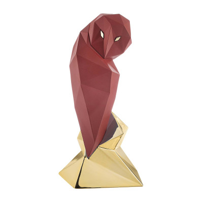 Bongelli Preziosi Modern Animal Bomboniera per vari eventi - Scultura moderna in marmorino con gufetto Colore: Rosso