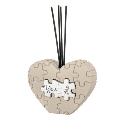 Bongelli Preziosi Puzzle Bottiglia profumatore con bastoncini a forma di cuore Colore: Nocciola