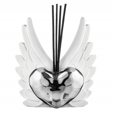 Bongelli Preziosi Cuore Ali Bottiglia profumatore in marmorino Colore: Bianco/Argento