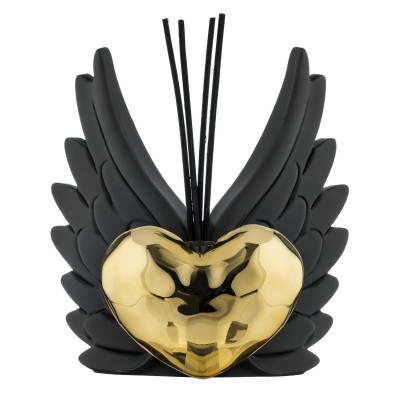 Bongelli Preziosi Cuore Ali Bottiglia profumatore in marmorino Colore: Nero/Oro