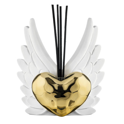 Bongelli Preziosi Cuore Ali Bottiglia profumatore in marmorino Colore: Bianco/Oro