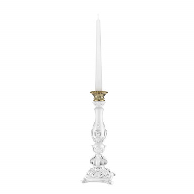 Bongelli Preziosi Flame Candelabro alto in marmorino dal design moderno ed elegante Colore: Bianco