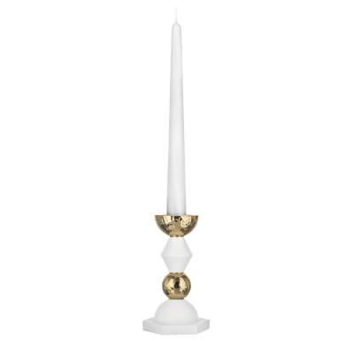 Bongelli Preziosi - Liberty - Candelabro basso in marmorino per una candela dal design elegante - SKU: ME2674/1