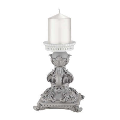 Bongelli Preziosi Flame Candelabro basso in marmorino dal design moderno ed elegante Colore: Grigio
