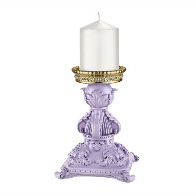 Bongelli Preziosi Flame Candelabro basso in marmorino dal design moderno ed elegante Colore: Lilla