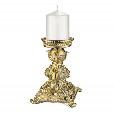 Bongelli Preziosi Flame Candelabro basso in marmorino dal design moderno ed elegante Colore: Oro