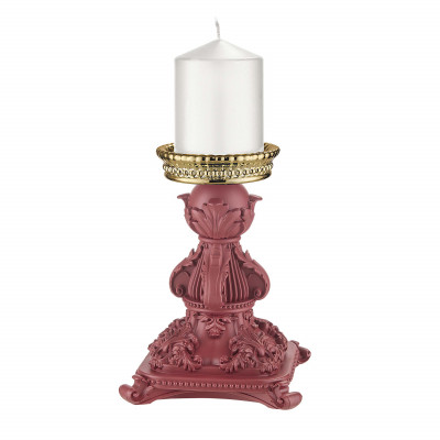 Bongelli Preziosi Flame Candelabro basso in marmorino dal design moderno ed elegante Colore: Rosso