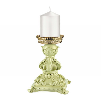 Bongelli Preziosi Flame Candelabro basso in marmorino dal design moderno ed elegante Colore: Verde