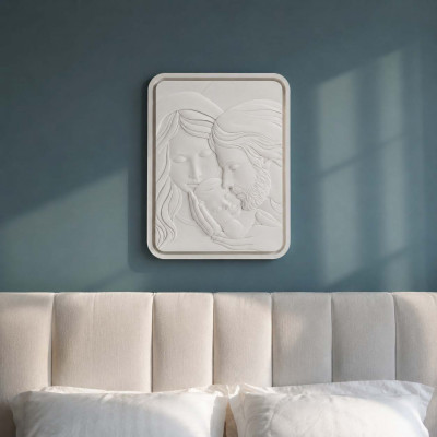 Bongelli Preziosi Capezzale moderno di design con la sacra famiglia per camera da letto Colore: Nocciola