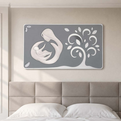 Bongelli Preziosi Albero della Vita Capezzale moderno per camera da letto con la Maternità 70x40 Colore: Grigio