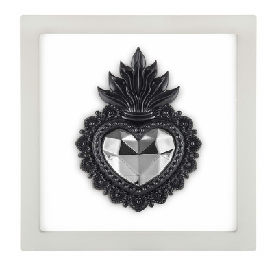 Bongelli Preziosi Cuori Ex Voto Capezzale per camera con cuore Colore: Nero/Argento