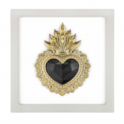 Bongelli Preziosi Cuori Ex Voto Capezzale per camera con cuore Colore: Oro/Nero