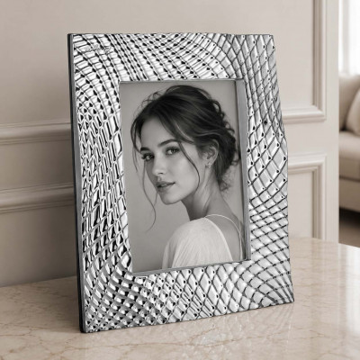 Bongelli Preziosi Ophis Cornice per foto in marmorino dal design elegante Foto 15x20 Colore: Argento