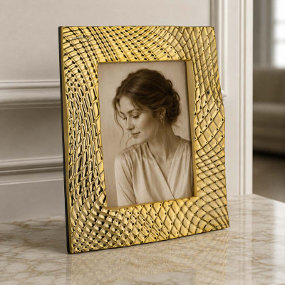 Bongelli Preziosi Ophis Cornice per foto in marmorino dal design elegante Foto 15x20 Colore: Oro