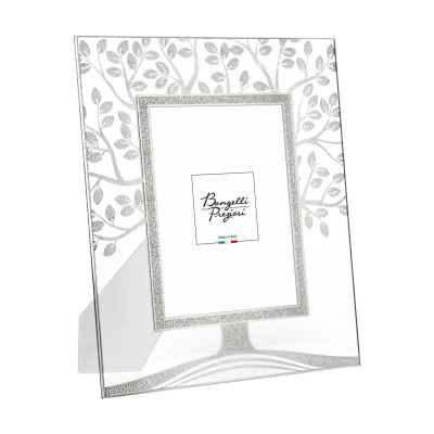 Bongelli Preziosi - Cornice portafoto grande in vetro dal design moderno ed elegante - Colore: Argento - Foto 13x18 - SKU: CR422/3AG