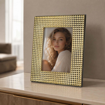 Bongelli Preziosi Diamond Cornice portafoto in marmorino dal design elegante Foto 15x20 Colore: Oro