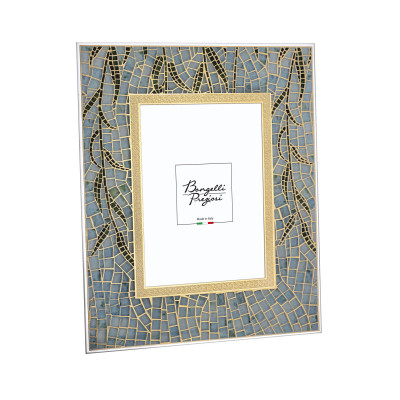 Bongelli Preziosi - Mosaico - Cornice portafoto in vetro dal design moderno - Colore: Oro - Foto 13x18 - SKU: CR421/OR